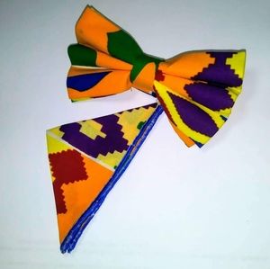 African Print Bowtie w/ pocket square